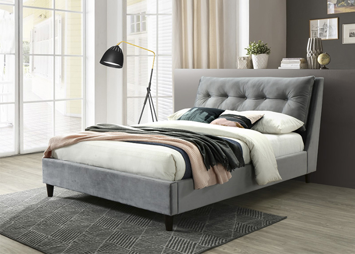 Megan Double Velvet Bed - Click Image to Close